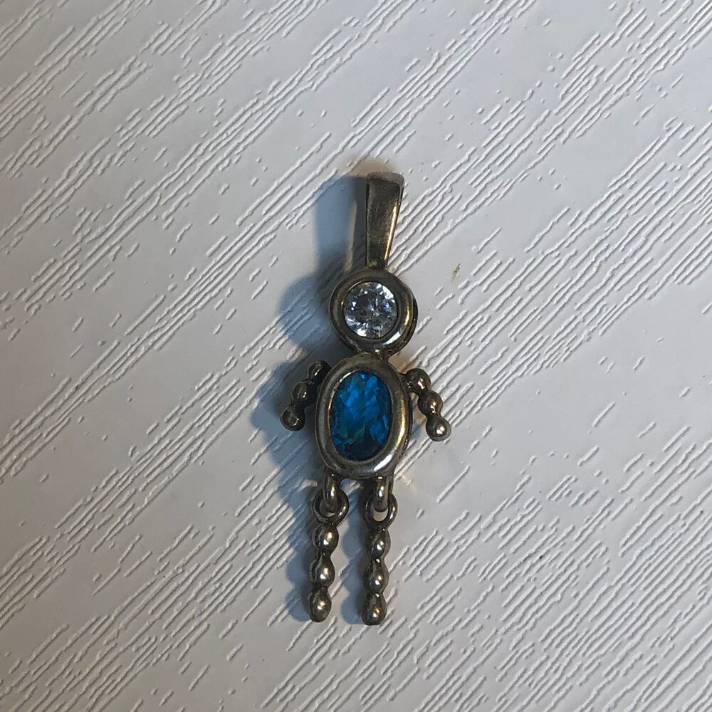 Vintage 90s-y2k Boy Son Keepsake Sterling Silver 925 Birthstone March Pendant - Picture 3 of 10
